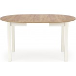 Stół okrągły rozkładany Ringo 102cm dąb craft / biały Halmar