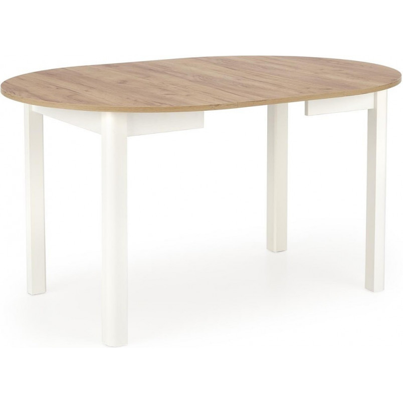 Stół okrągły rozkładany Ringo 102cm dąb craft / biały Halmar