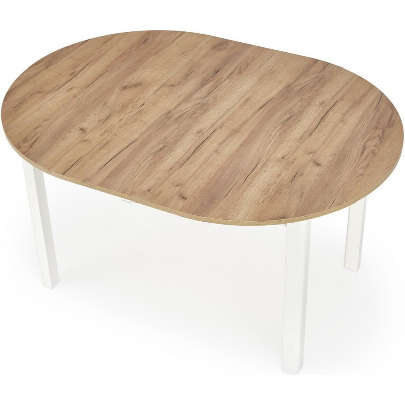 Stół okrągły rozkładany Ringo 102cm dąb craft / biały Halmar