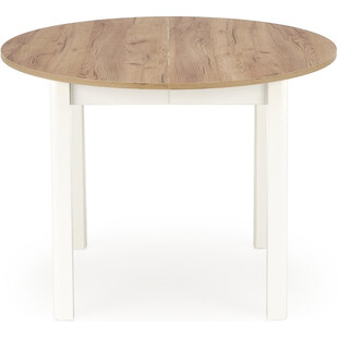 Stół okrągły rozkładany Ringo 102cm dąb craft / biały Halmar