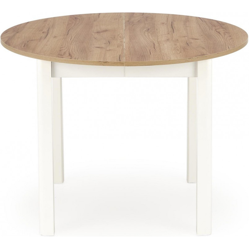 Stół okrągły rozkładany Ringo 102cm dąb craft / biały Halmar