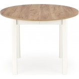 Stół okrągły rozkładany Ringo 102cm dąb craft / biały Halmar