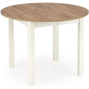 Stół okrągły rozkładany Ringo 102cm dąb craft / biały Halmar