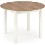 Stół okrągły rozkładany Ringo 102cm dąb craft / biały Halmar
