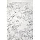 Stół okrągły rozkładany loft Peroni 100cm biały marmur / czarny Halmar