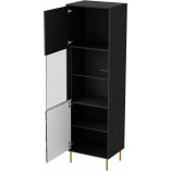 Witryna na nóżkach Bullet 185x55cm czarny / złoty Halmar