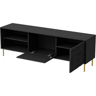 Szafka rtv na nóżkach Bullet 180x41cm czarny / złoty Halmar