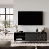 Szafka rtv na nóżkach Bullet 180x41cm czarny / złoty Halmar