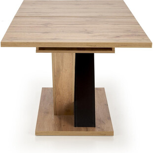 Stół rozkładany na jednej nodze Brandon 160x90 cm dąb wotan / czarny Halmar