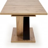 Stół rozkładany na jednej nodze Brandon 160x90 cm dąb wotan / czarny Halmar