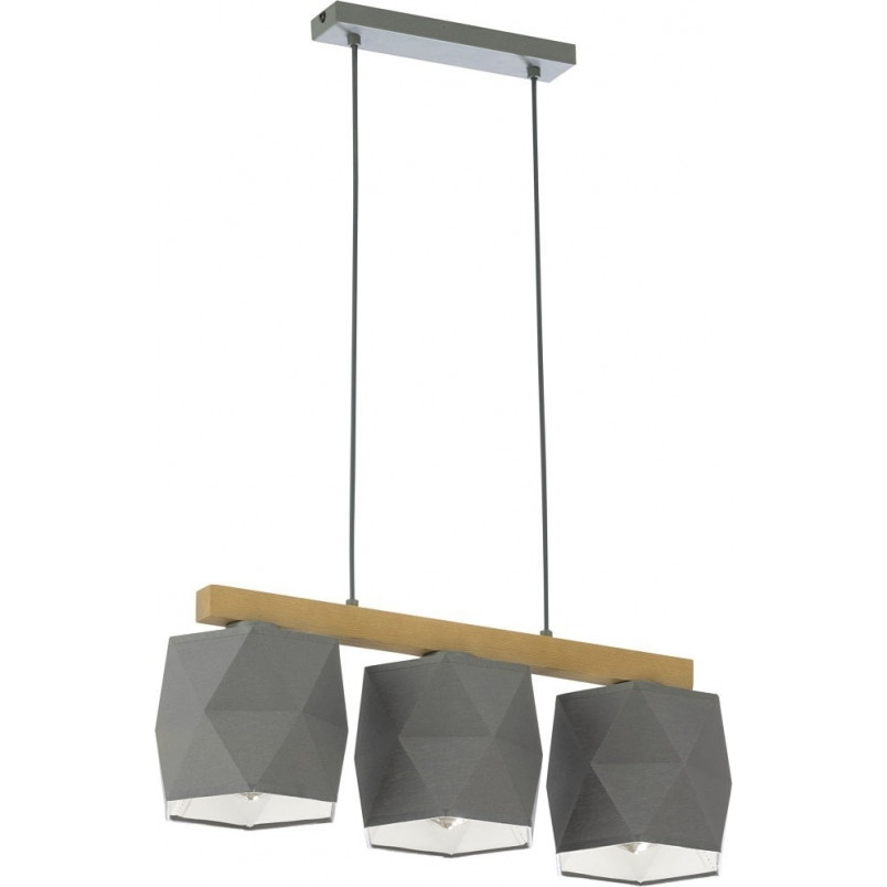 [OUTLET] Lampa wisząca z drewnem Fano III 58cm Grafitowa
