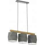 [OUTLET] Lampa wisząca z drewnem Fano III 58cm Grafitowa