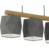 [OUTLET] Lampa wisząca z drewnem Fano III 58cm Grafitowa