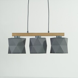 [OUTLET] Lampa wisząca z drewnem Fano III 58cm Grafitowa