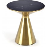 Stolik boczny glamour Tribeca 50cm czarny marmur / złoty Halmar