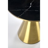Stolik boczny glamour Tribeca 50cm czarny marmur / złoty Halmar