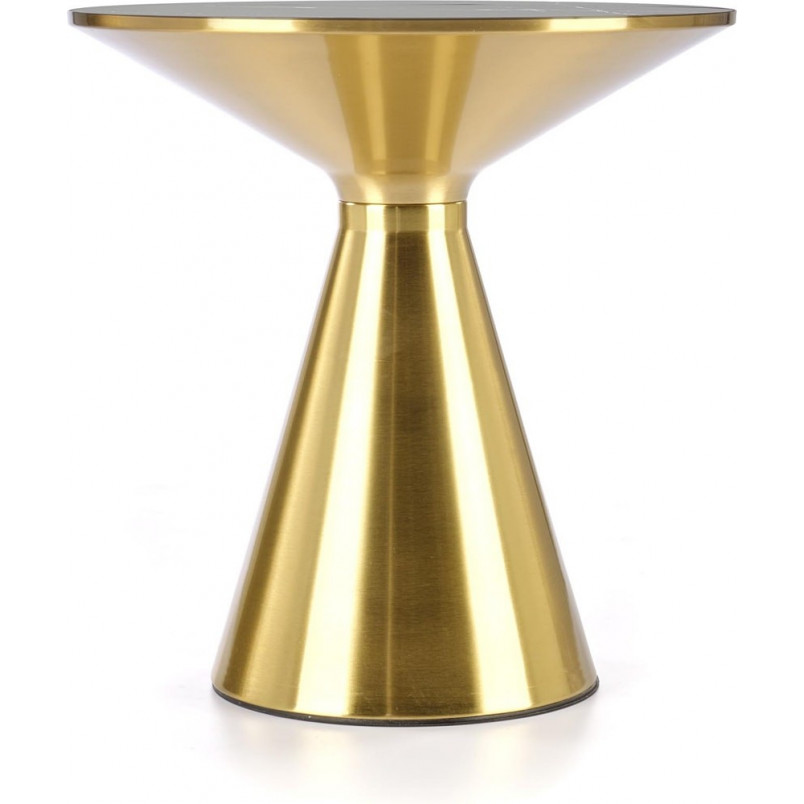 Stolik boczny glamour Tribeca 50cm czarny marmur / złoty Halmar