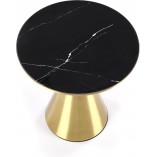 Stolik boczny glamour Tribeca 50cm czarny marmur / złoty Halmar