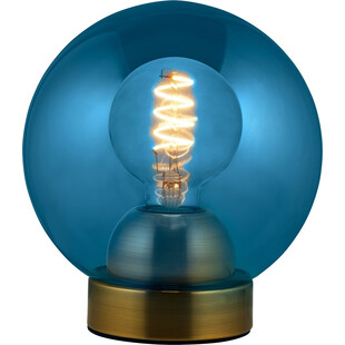 Lampa na stolik nocny szklana kula Bubbles niebieska HaloDesign