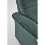 Fotel rozkładany elektrycznie z usb Semir Velvet zielony Halmar