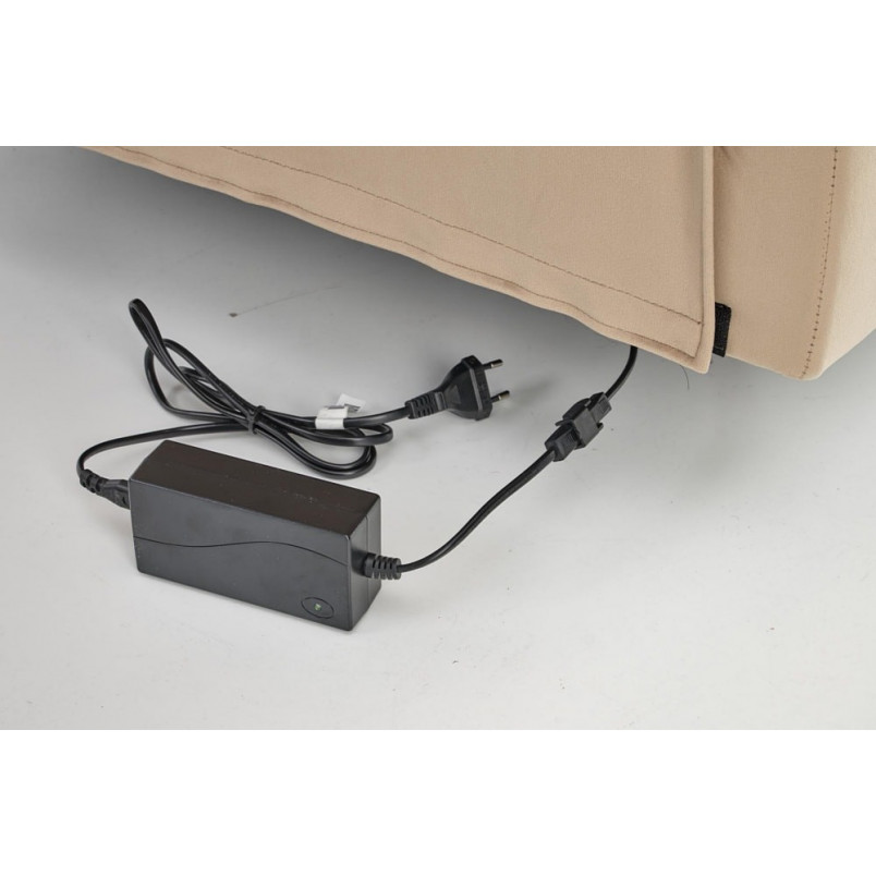 Fotel rozkładany elektrycznie z usb Semir Velvet beżowy Halmar