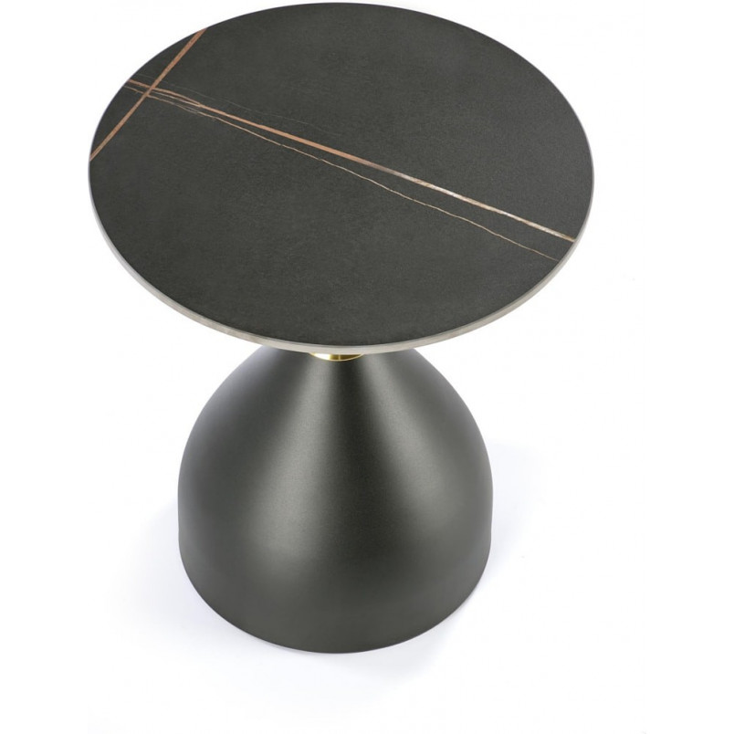 Stolik w kształcie klepsydry Scalita 50cm czarny marmur/złoty Halmar