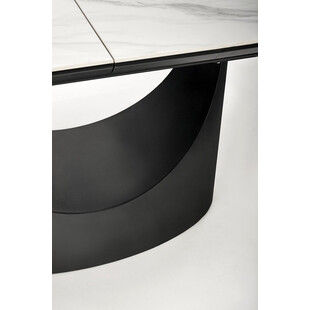 Stół nowoczesny rozkładany Osman 160x90cm biały marmur / czarny Halmar