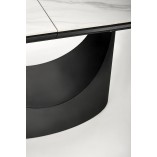 Stół nowoczesny rozkładany Osman 160x90cm biały marmur / czarny Halmar