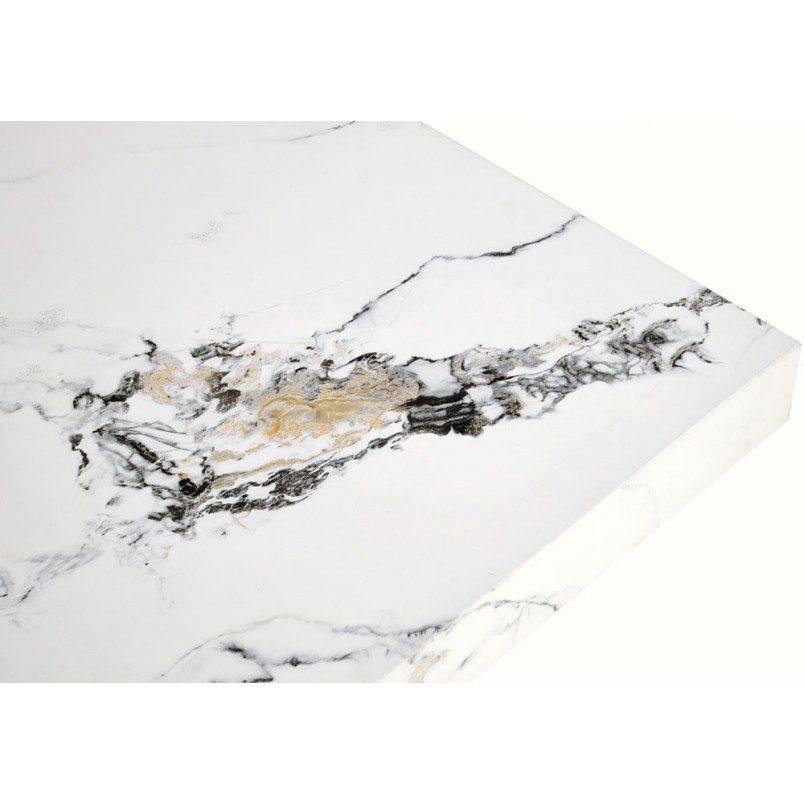 Stolik kwadratowy Monolit 80x80cm biały marmur Halmar
