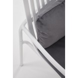 Fotel druciany z poduszką Melby biały / szary Halmar