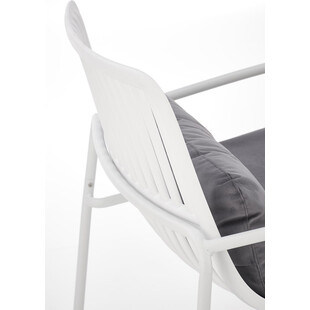 Fotel druciany z poduszką Melby biały / szary Halmar