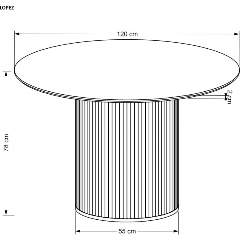 Stół okrągły na podstawie z lameli Lopez 120cm dąb naturalny Halmar