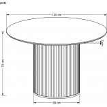 Stół okrągły na podstawie z lameli Lopez 120cm dąb naturalny Halmar