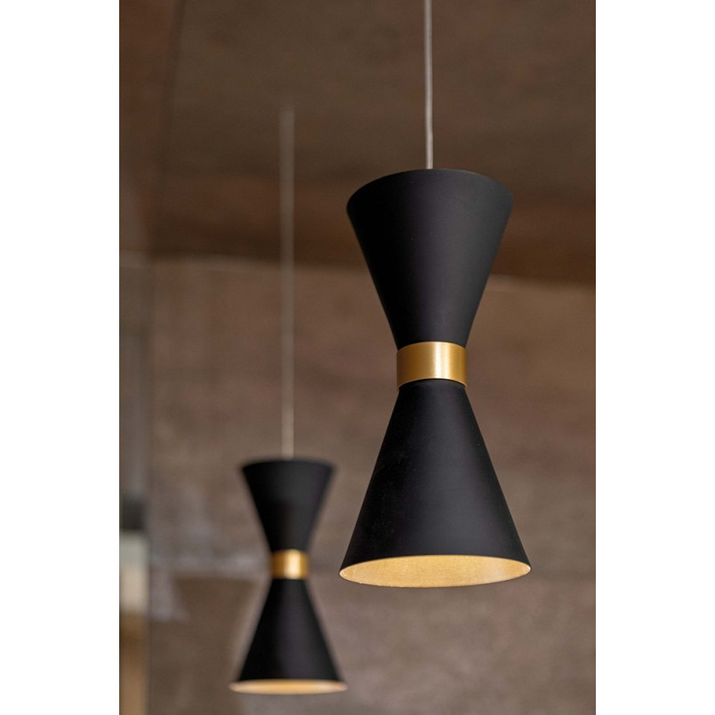 Lampa wisząca designerska Cornet LED 12cm czarno-złota MaxLight