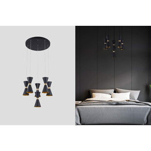 Lampa wisząca designerska Cornet LED 50cm czarno-złota MaxLight