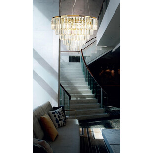 Lampa wisząca kryształowa glamour Monaco 42cm złota MaxLight