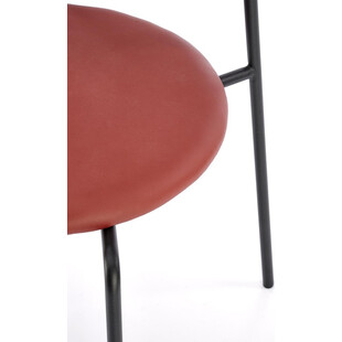 Krzesło boho z rattanowym oparciem K524 bordowy / czarny Halmar
