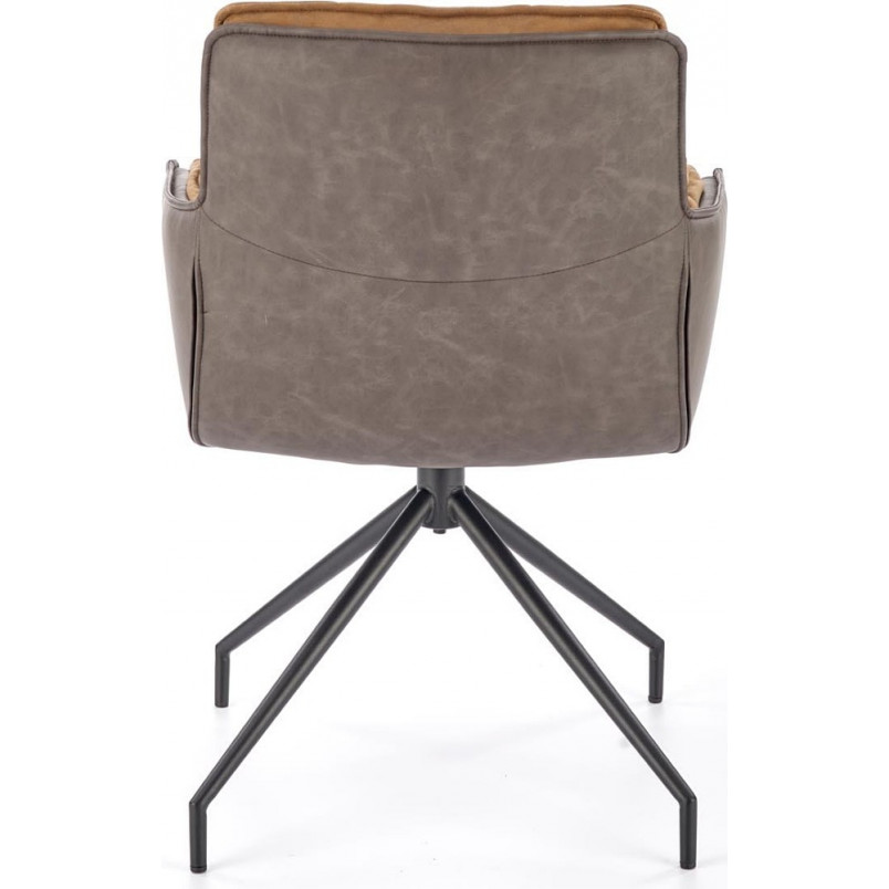 Krzesło fotelowe z ekoskóry K523 brązowy / ciemny brąz Halmar