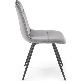 Krzesło welurowe szare na czarnych nogach K521 | Krzesła Halmar