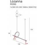 Lampa wisząca podłużna glamour Lozanna 100 LED złota marki MaxLight