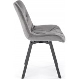 Krzesło welurowe pikowane K519 szare Halmar