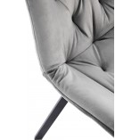Krzesło welurowe pikowane K519 szare Halmar