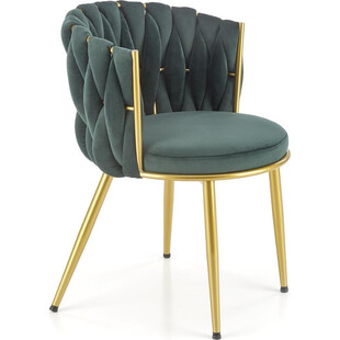Krzesło welurowe zielone złote nóżki K517