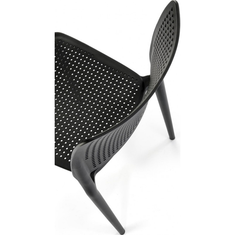 Krzesło ażurowe z tworzywa K514 czarne Halmar