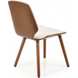 Krzesło drewniane tapicerowane K511 kremowy / orzechowy Halmar