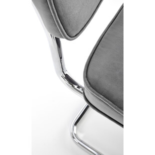 Krzesło welurowe na płozie K510 szare Halmar