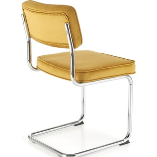 Krzesło welurowe na płozie K510 musztardowe Halmar