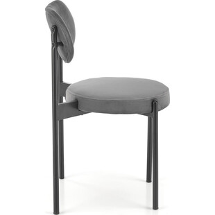 Stylowe krzesło welurowe szare z czarnymi nogami K509 Halmar