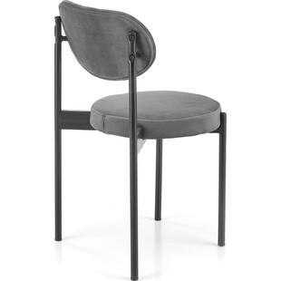 Stylowe krzesło welurowe szare z czarnymi nogami K509 Halmar