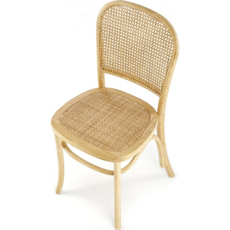 Krzesło drewniane z rattanowym siedziskiem K502 Halmar